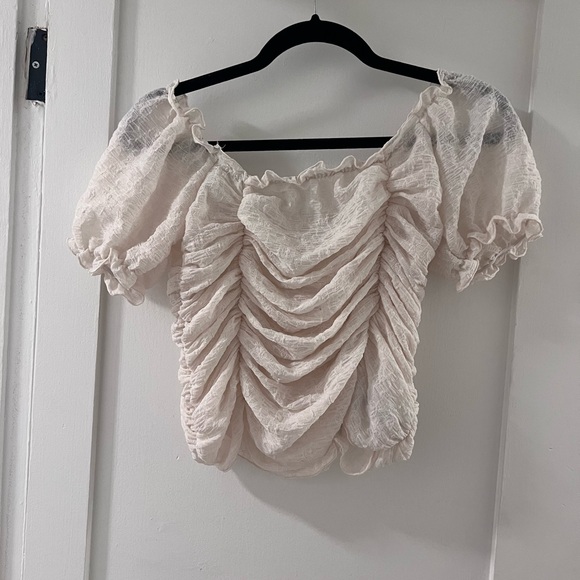 Stylenanda Ruched Lace Top - Picture 2 of 6